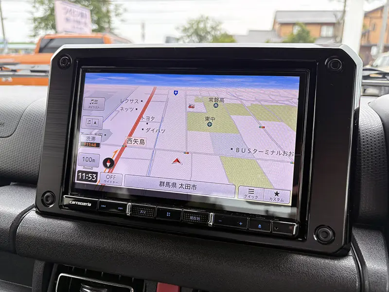 ジムニーシエラ　特選中古車（点検整備付き） JC　4WD　カロッツェリア8型ナビ　(地デジ/CD/DVD/Bluetooth)　ETC　前後ドラレコ　OPEN COUNTRY R/Tタイヤ 在庫車