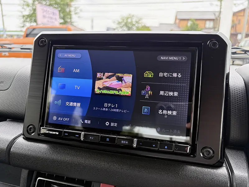 ジムニーシエラ　特選中古車（点検整備付き） JC　4WD　カロッツェリア8型ナビ　(地デジ/CD/DVD/Bluetooth)　ETC　前後ドラレコ　OPEN COUNTRY R/Tタイヤ 在庫車