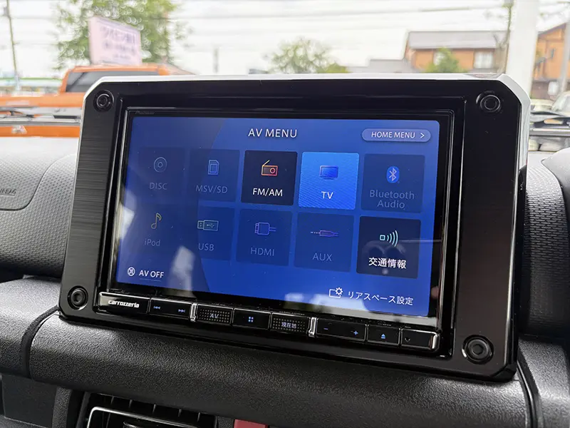 ジムニーシエラ　特選中古車（点検整備付き） JC　4WD　カロッツェリア8型ナビ　(地デジ/CD/DVD/Bluetooth)　ETC　前後ドラレコ　OPEN COUNTRY R/Tタイヤ 在庫車